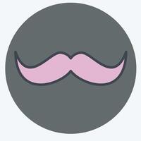 Icon Mustache. related to Fashion symbol. color mate style. simple design editable. simple illustration vector