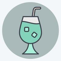 Icon Qour. related to Cocktails,Drink symbol. color mate style. simple design editable. simple illustration vector