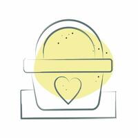 Icon Picnic Basket. related to Picnic symbol. Color Spot Style. simple design editable. simple illustration vector