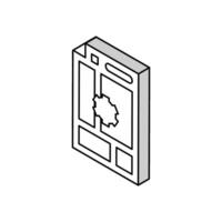 document layout technical writer isometric icon vector illustration