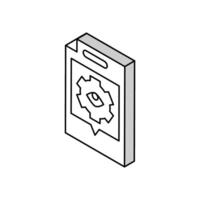 technical review isometric icon vector illustration