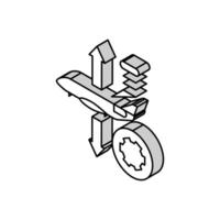 aileron adjustment aircraft isometric icon vector illustration