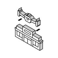 infrastructure survey drone isometric icon vector illustration