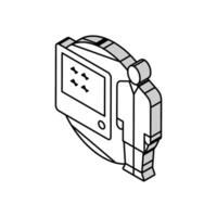 cardiac monitor technician isometric icon vector illustration