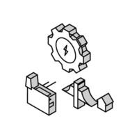 power grid efficient isometric icon vector illustration