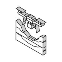 surveying drone isometric icon vector illustration