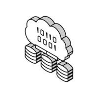 cloud computing software isometric icon vector illustration