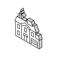 building energy efficient isometric icon vector illustration