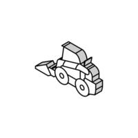 skid steer construction vehicle isometric icon vector illustration