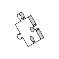 jigsaw piece puzzle isometric icon vector illustration