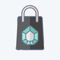 Icon Shopping Bag. related to Jewelry symbol. doodle style. simple design editable. simple illustration vector