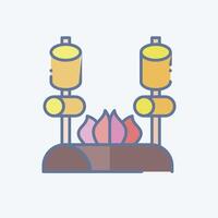 Icon Bonfire. related to Picnic symbol. doodle style. simple design editable. simple illustration vector