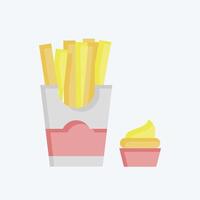 Icon French Fries. related to Fast Food symbol. flat style. simple design editable. simple illustration vector