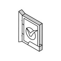 folder check mark isometric icon vector illustration