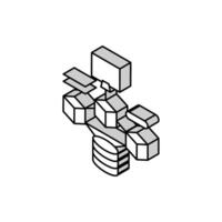 microservices software isometric icon vector illustration