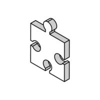 puzzle jigsaw piece isometric icon vector illustration