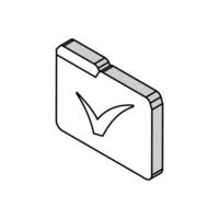 folder check mark isometric icon vector illustration