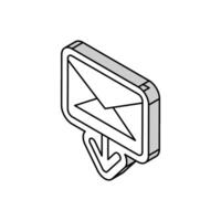 closed envelope message loading isometric icon vector illustration