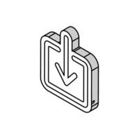 down arrow data loading isometric icon vector illustration