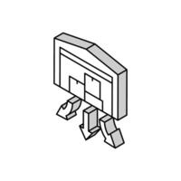 warehouse building isometric icon vector illustration