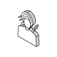 headaches, pain of head isometric icon vector illustration