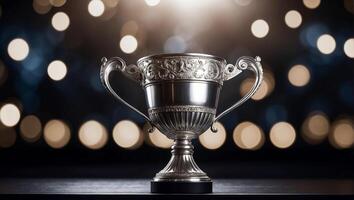 AI generated Silver winner cup photo