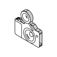 camera search magnifying glass isometric icon vector illustration