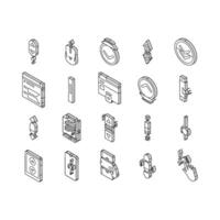 Scroll Computer Mouse Cursor isometric icons set vector