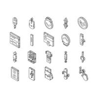 Scroll Computer Mouse Cursor isometric icons set vector