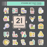 Sticker Set Fast Food. related to Restaurant symbol. simple design editable. simple illustration vector