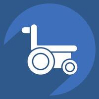 Icon Wheelchair. related to Medical symbol. long shadow style. simple design editable. simple illustration vector