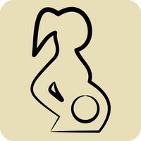 Icon Pregnant. related to Medical symbol. hand drawn style. simple design editable. simple illustration vector