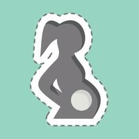 Sticker line cut Pregnant. related to Medical symbol. simple design editable. simple illustration vector