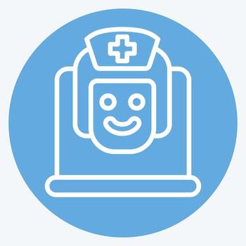 Icon Online Doctor. related to Medical symbol. blue eyes style. simple design editable. simple illustration vector