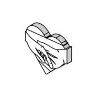 hand touches another isometric icon vector illustration