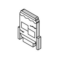 papel fábrica equipar isométrica icono vector ilustración