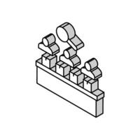 factory employees controlling manufacturing process isometric icon vector illustration