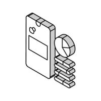 teléfono inteligente optimizar isométrica icono vector ilustración