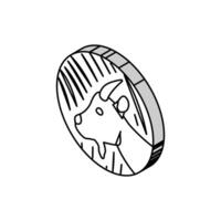cabra chino horóscopo animal isométrica icono vector ilustración