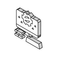 computer optimize isometric icon vector illustration