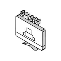 smart monitor isometric icon vector illustration