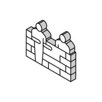 builders building wall isometric icon vector illustration