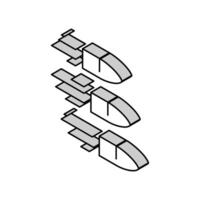 flying bullets isometric icon vector illustration