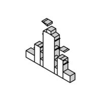 edificio rascacielos esqueleto isométrica icono vector ilustración
