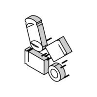 bala cartucho y polvo isométrica icono vector ilustración