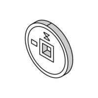 gold money isometric icon vector illustration