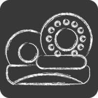 Icon Donut. related to Picnic symbol. chalk Style. simple design editable. simple illustration vector