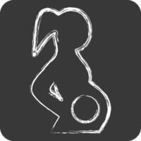 Icon Pregnant. related to Medical symbol. chalk Style. simple design editable. simple illustration vector