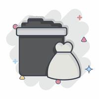 Icon Trash. related to Picnic symbol. comic style. simple design editable. simple illustration vector