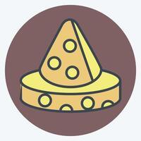 Icon Cheese. related to Picnic symbol. color mate style. simple design editable. simple illustration vector